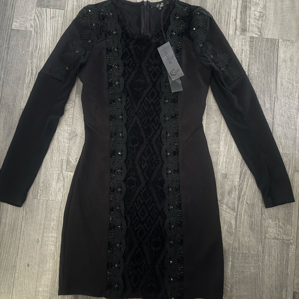 C. Luce Black Long Sleeve Lace Dress - Picture 1 of 8